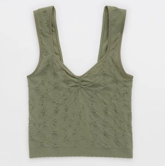 Olive Green Textured Women's Top - Picture 1 of 8